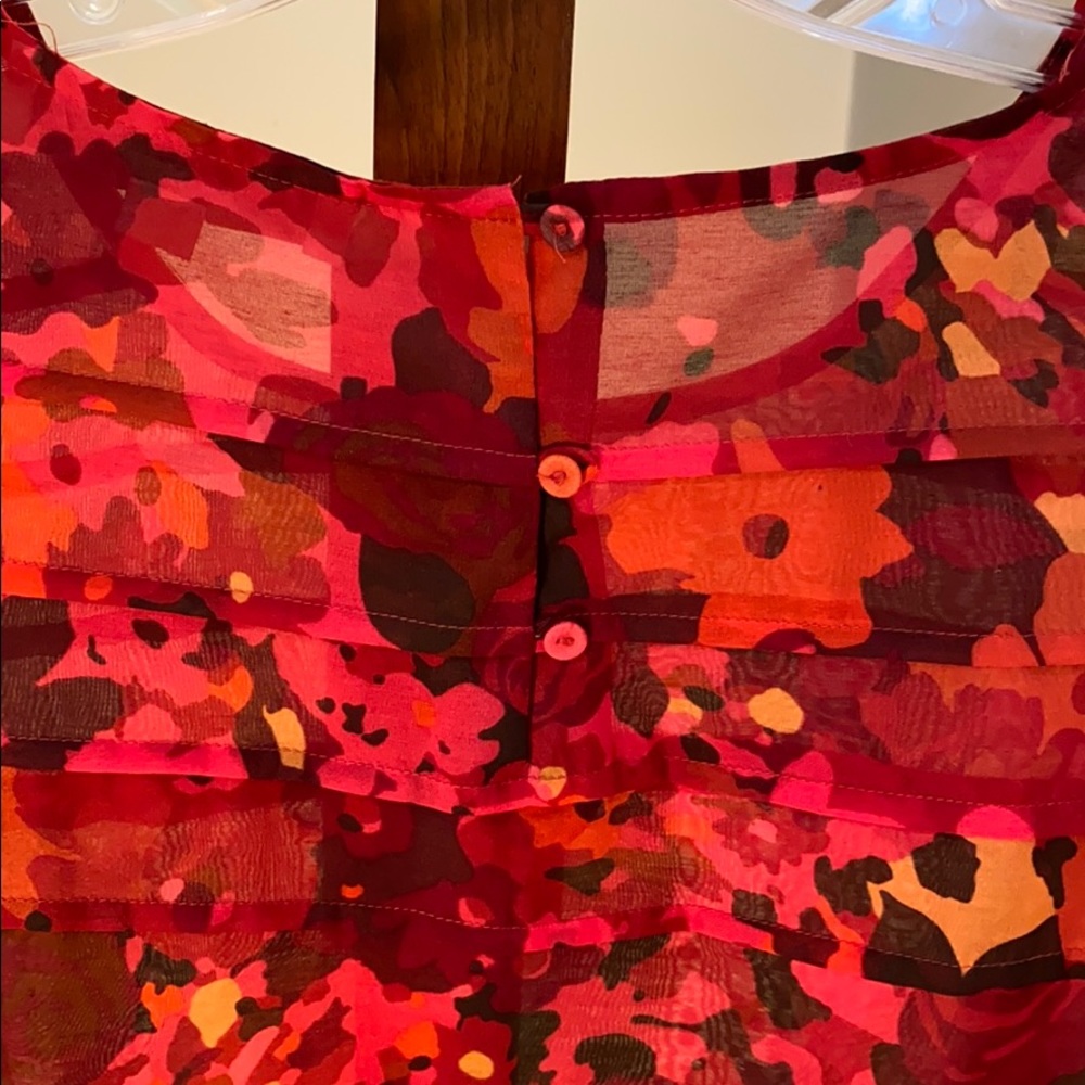 LOFT Sheer Colorful Top - Picture 5 of 7